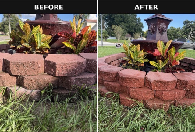 Brick & Hardscape Cleaning before cleaning